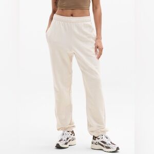 Athleta Forever Fleece High Rise Jogger | Color Bone | Size Large